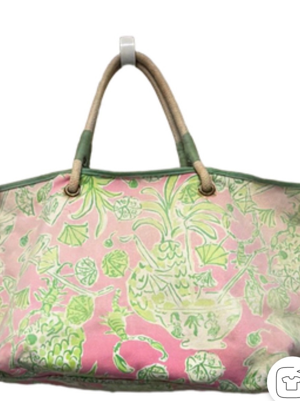 Authentically aged and distressed Lilly Pulitzer tote